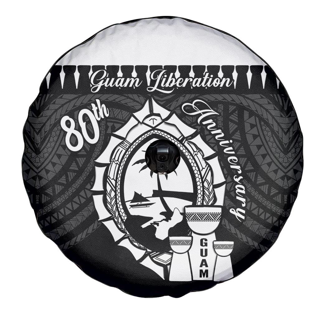 Guam Liberation Day Spare Tire Cover Biba Guahan Chamorro 80th Anniversary - Black LT14 - Polynesian Pride