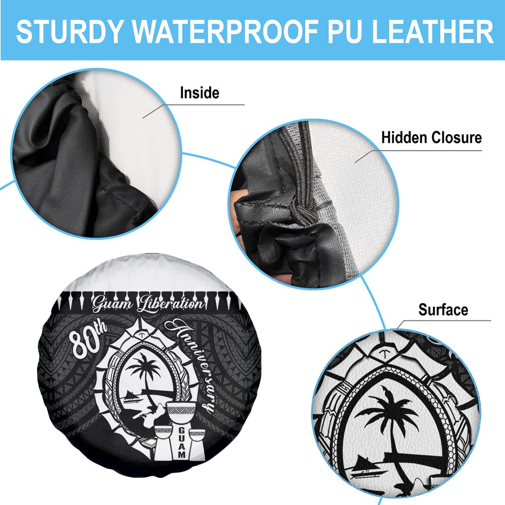 Guam Liberation Day Spare Tire Cover Biba Guahan Chamorro 80th Anniversary - Black LT14 - Polynesian Pride