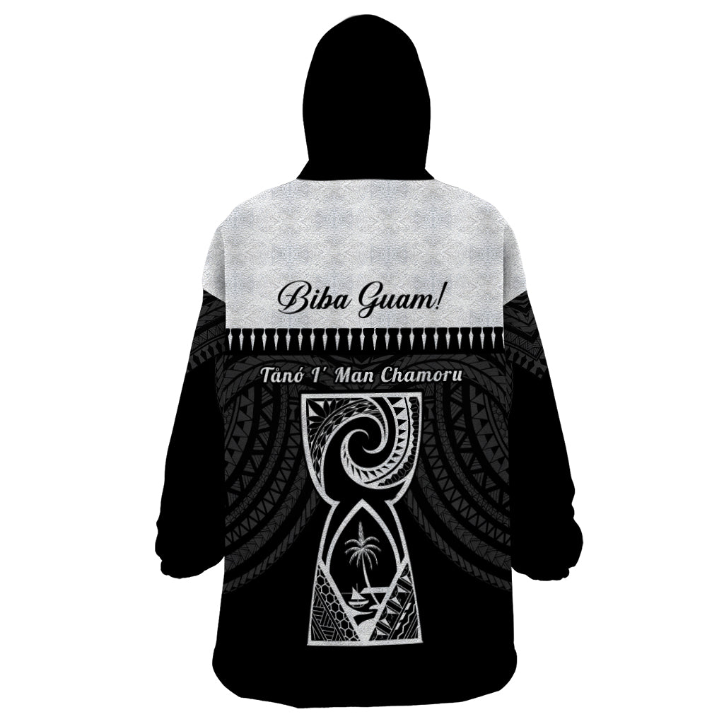 Guam Liberation Day Wearable Blanket Hoodie Biba Guahan Chamorro 80th Anniversary - Black
