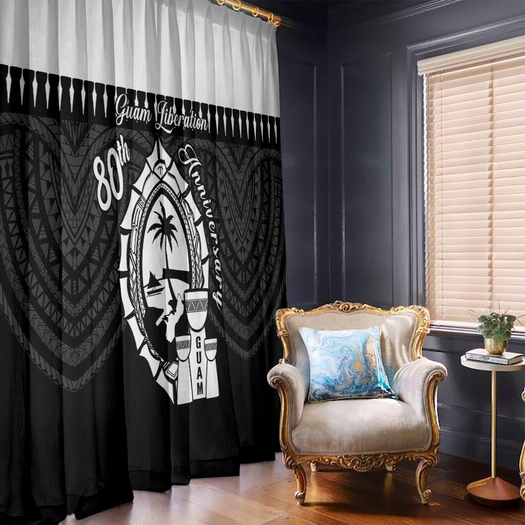 Guam Liberation Day Window Curtain Biba Guahan Chamorro 80th Anniversary - Black LT14 - Polynesian Pride
