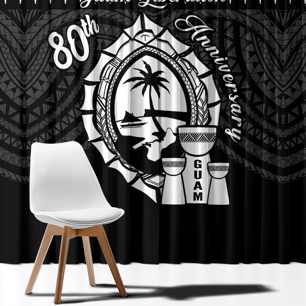 Guam Liberation Day Window Curtain Biba Guahan Chamorro 80th Anniversary - Black LT14 - Polynesian Pride