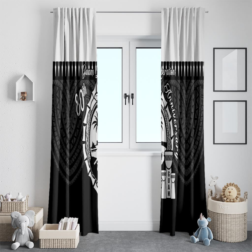 Guam Liberation Day Window Curtain Biba Guahan Chamorro 80th Anniversary - Black LT14 - Polynesian Pride