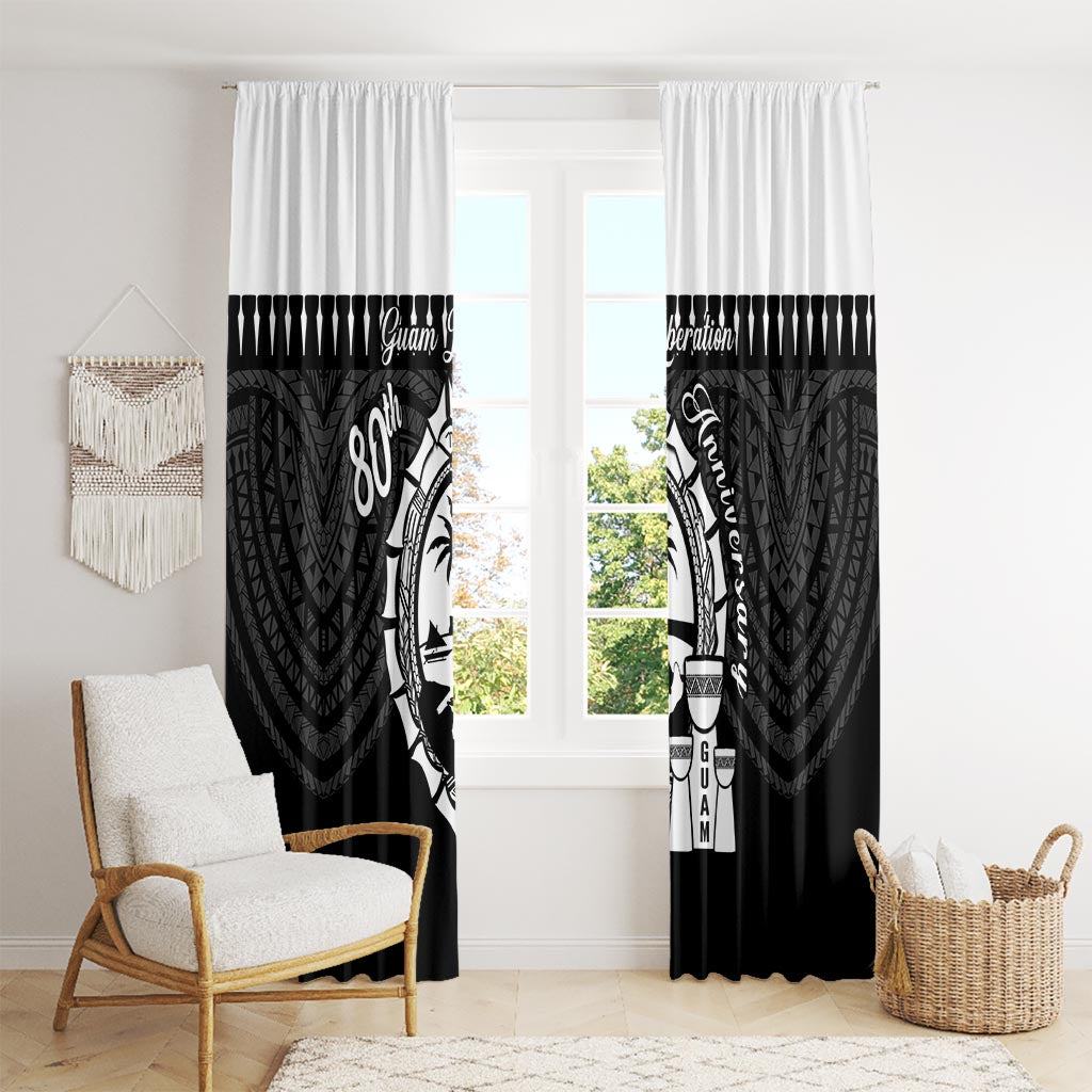 Guam Liberation Day Window Curtain Biba Guahan Chamorro 80th Anniversary - Black LT14 - Polynesian Pride