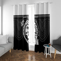 Guam Liberation Day Window Curtain Biba Guahan Chamorro 80th Anniversary - Black LT14 With Grommets Black - Polynesian Pride
