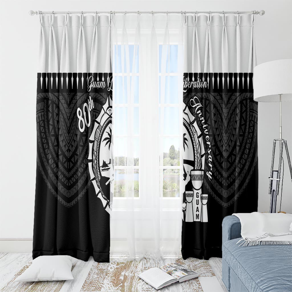 Guam Liberation Day Window Curtain Biba Guahan Chamorro 80th Anniversary - Black LT14 - Polynesian Pride