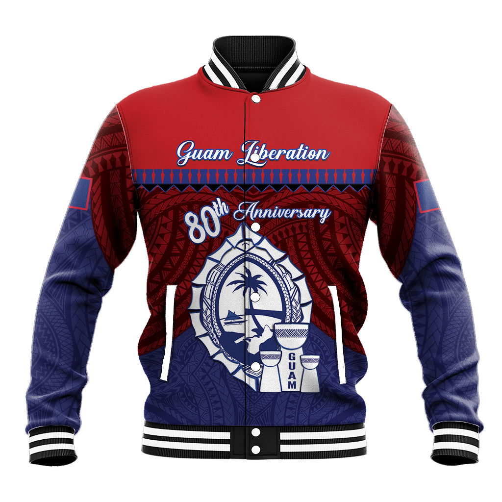 Guam Liberation Day Baseball Jacket Biba Guahan Chamorro 80th Anniversary - Blue