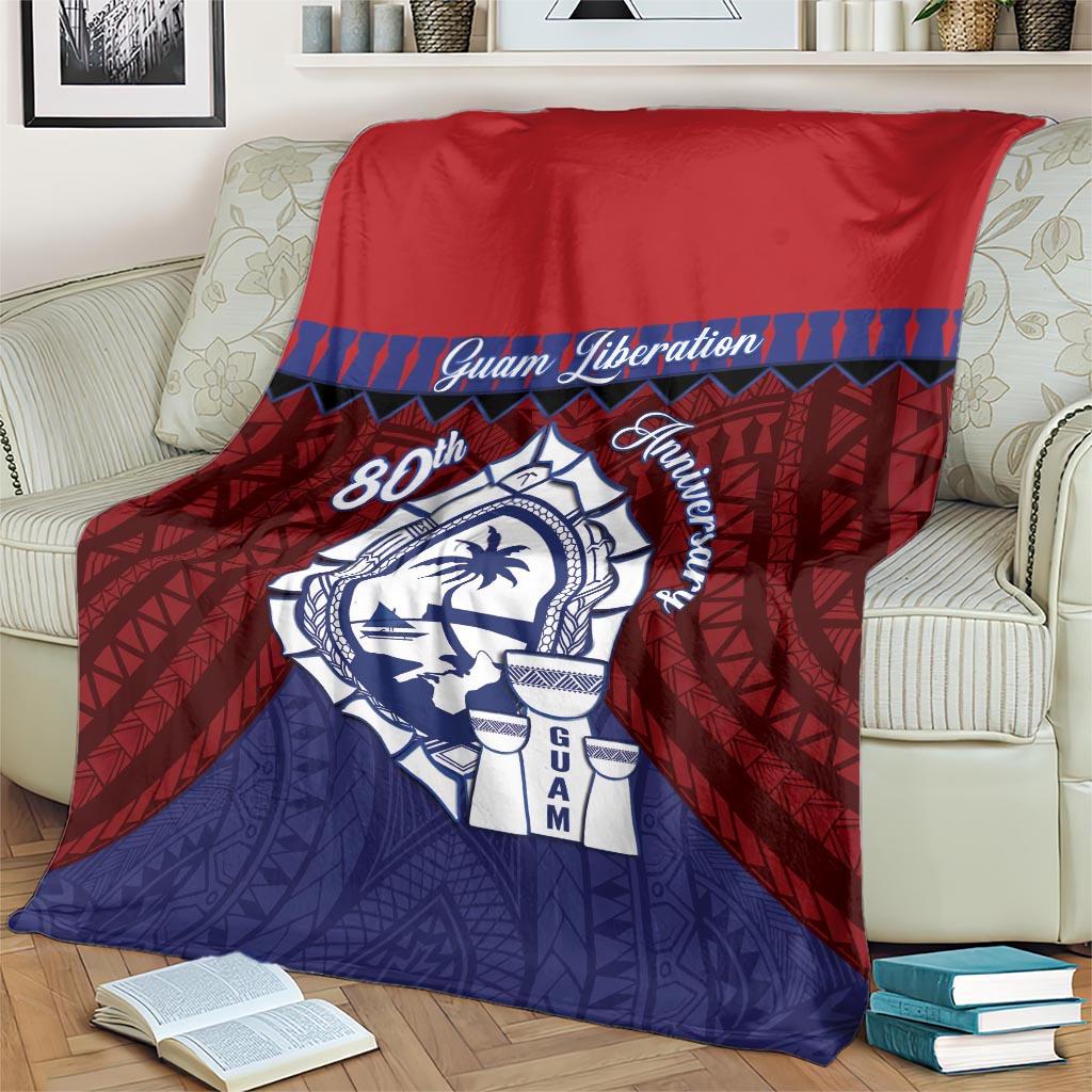 Guam Liberation Day Blanket Biba Guahan Chamorro 80th Anniversary - Blue LT14 - Polynesian Pride