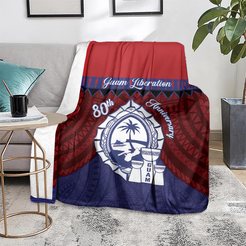 Guam Liberation Day Blanket Biba Guahan Chamorro 80th Anniversary - Blue LT14 - Polynesian Pride