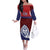 Guam Liberation Day Off The Shoulder Long Sleeve Dress Biba Guahan Chamorro 80th Anniversary - Blue