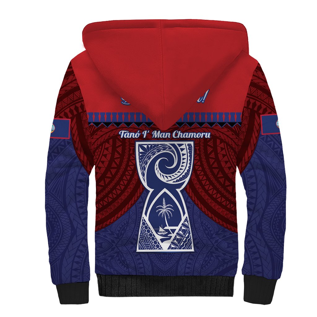 Guam Liberation Day Sherpa Hoodie Biba Guahan Chamorro 80th Anniversary - Blue LT14 - Polynesian Pride