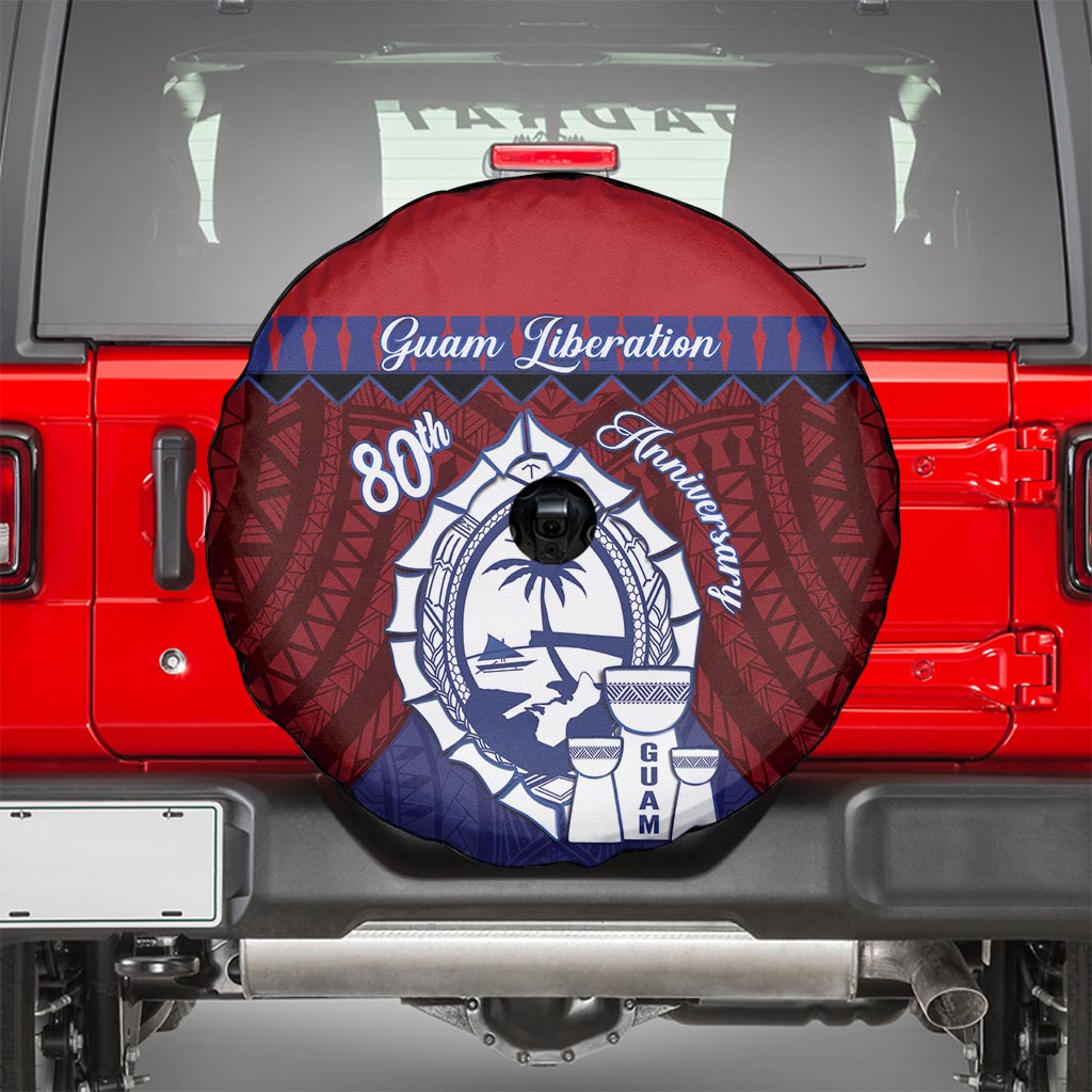 Guam Liberation Day Spare Tire Cover Biba Guahan Chamorro 80th Anniversary - Blue LT14 - Polynesian Pride