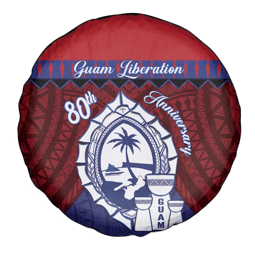 Guam Liberation Day Spare Tire Cover Biba Guahan Chamorro 80th Anniversary - Blue LT14 - Polynesian Pride