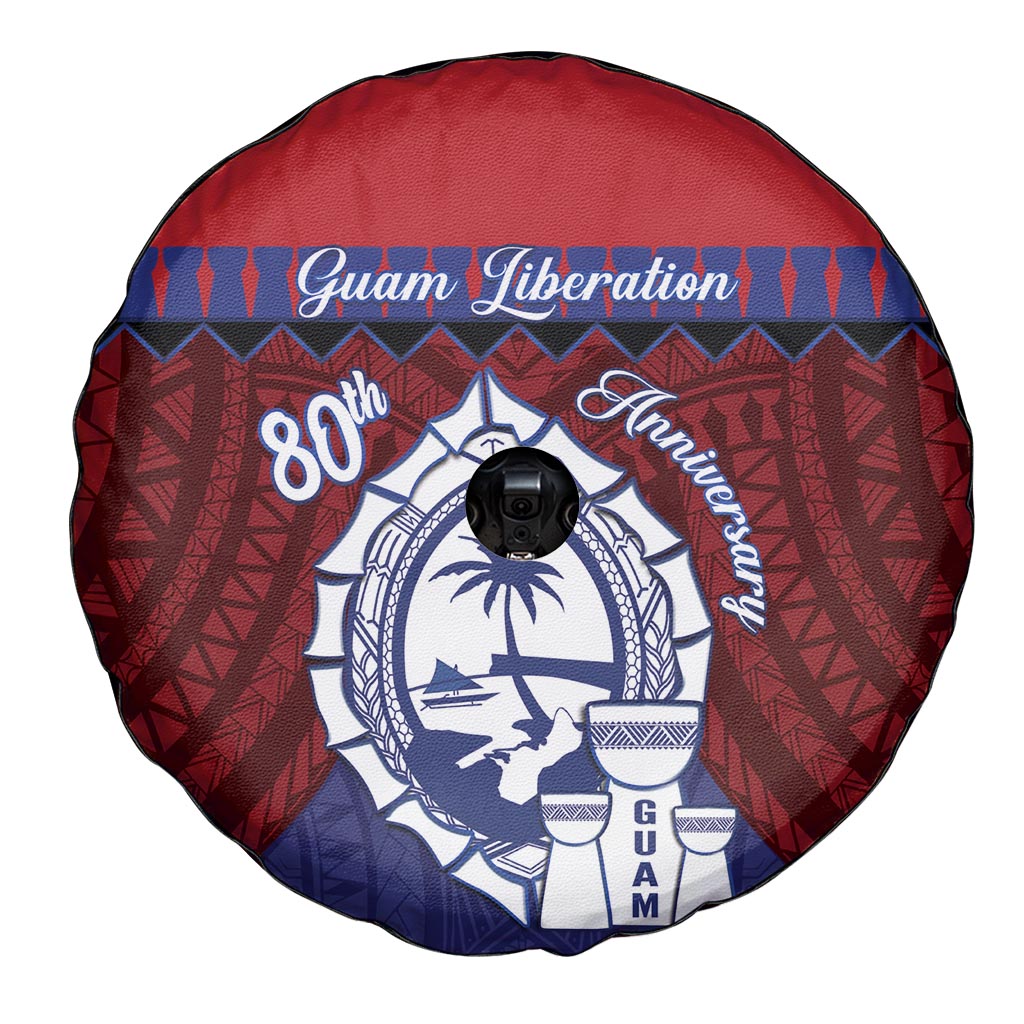 Guam Liberation Day Spare Tire Cover Biba Guahan Chamorro 80th Anniversary - Blue LT14 - Polynesian Pride