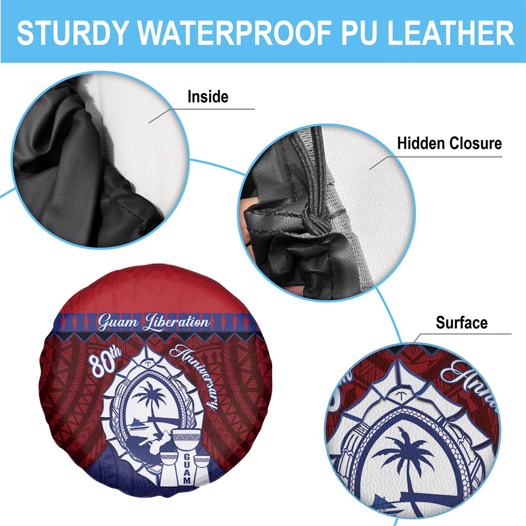 Guam Liberation Day Spare Tire Cover Biba Guahan Chamorro 80th Anniversary - Blue LT14 - Polynesian Pride