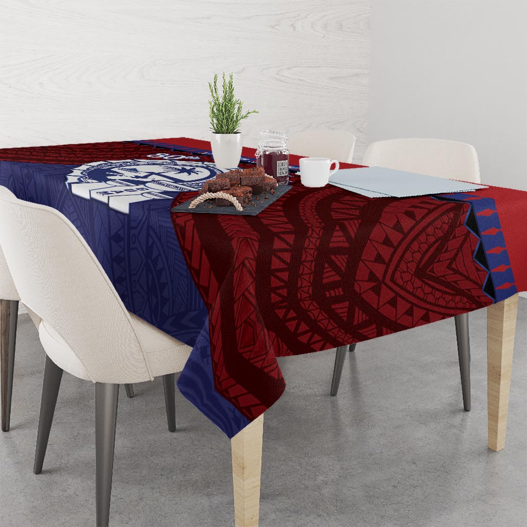 Guam Liberation Day Tablecloth Biba Guahan Chamorro 80th Anniversary - Blue LT14 - Polynesian Pride