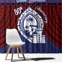 Guam Liberation Day Window Curtain Biba Guahan Chamorro 80th Anniversary - Blue LT14 - Polynesian Pride