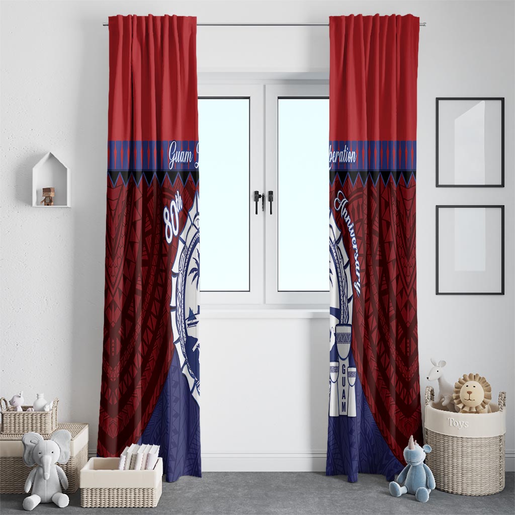Guam Liberation Day Window Curtain Biba Guahan Chamorro 80th Anniversary - Blue LT14 - Polynesian Pride