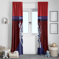 Guam Liberation Day Window Curtain Biba Guahan Chamorro 80th Anniversary - Blue LT14 - Polynesian Pride