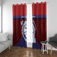 Guam Liberation Day Window Curtain Biba Guahan Chamorro 80th Anniversary - Blue LT14 With Grommets Blue - Polynesian Pride
