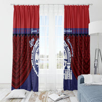 Guam Liberation Day Window Curtain Biba Guahan Chamorro 80th Anniversary - Blue LT14 - Polynesian Pride