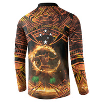 Samoa Teuila 2024 Festival Button Sweatshirt Samoan Siva Afi With Red Gingers