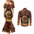 Samoa Teuila 2024 Festival Couples Matching Mermaid Dress and Long Sleeve Button Shirt Samoan Siva Afi With Red Gingers