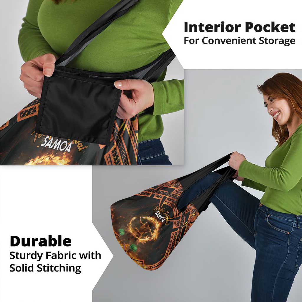 Samoa Teuila Festival Grocery Bag Samoan Siva Afi With Red Gingers