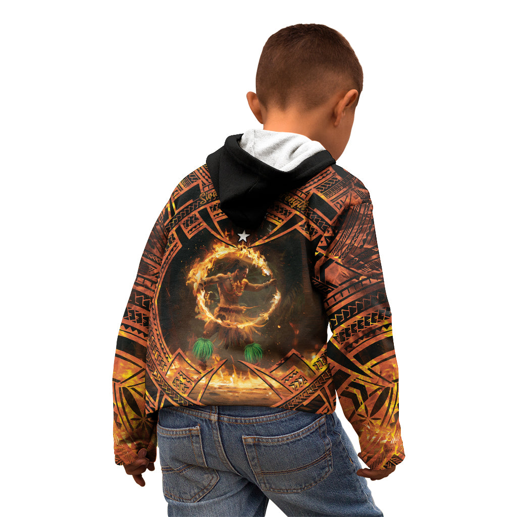 Samoa Teuila 2024 Festival Kid Hoodie Samoan Siva Afi With Red Gingers