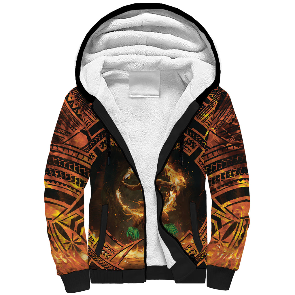 Samoa Teuila 2024 Festival Sherpa Hoodie Samoan Siva Afi With Red Gingers