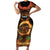 Samoa Teuila 2024 Festival Short Sleeve Bodycon Dress Samoan Siva Afi With Red Gingers