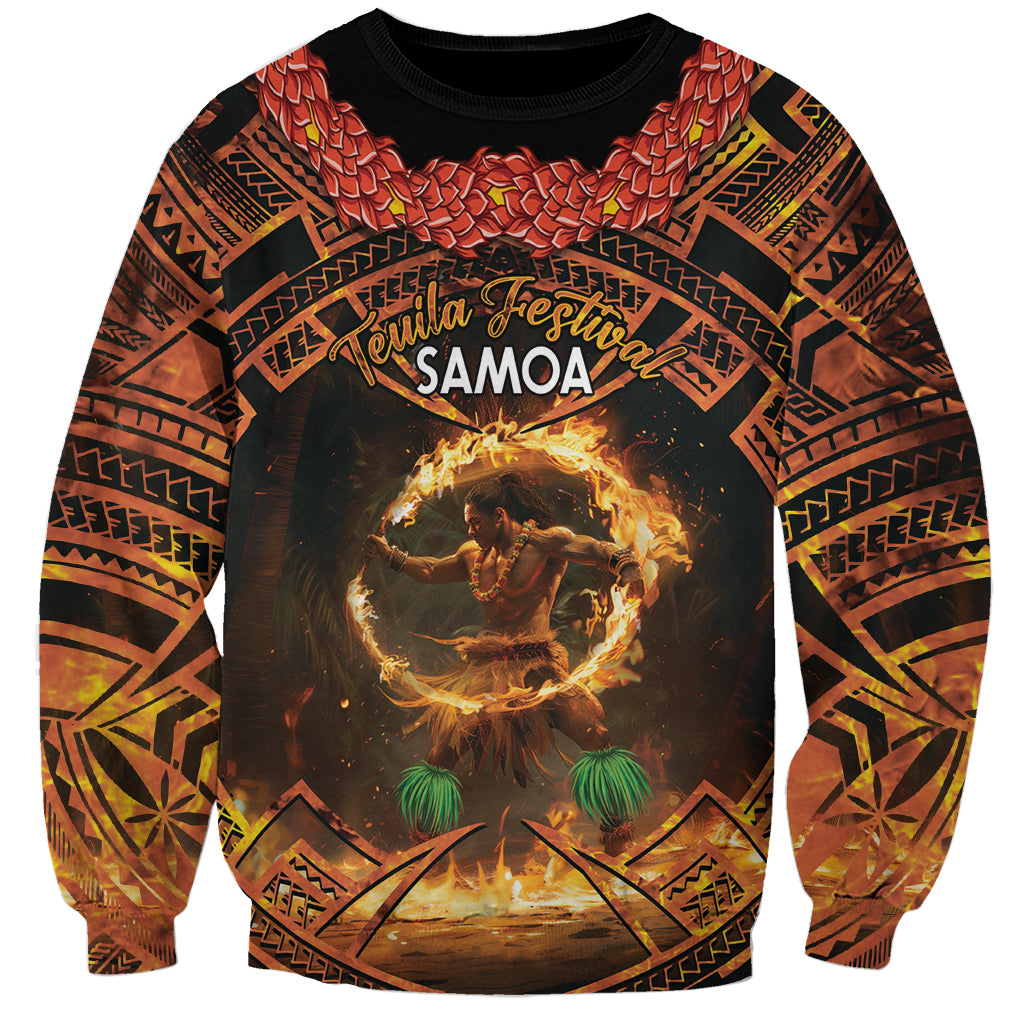 Samoa Teuila 2024 Festival Sweatshirt Samoan Siva Afi With Red Gingers