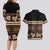 Black Samoa Siapo Teuila Flowers Couples Matching Long Sleeve Bodycon Dress and Hawaiian Shirt