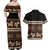 Black Samoa Siapo Teuila Flowers Couples Matching Off Shoulder Maxi Dress and Hawaiian Shirt