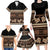 Black Samoa Siapo Teuila Flowers Family Matching Long Sleeve Bodycon Dress and Hawaiian Shirt