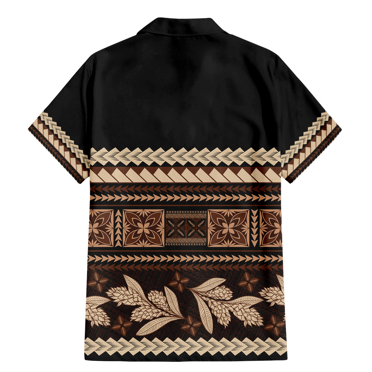 Black Samoa Siapo Teuila Flowers Family Matching Mermaid Dress and Hawaiian Shirt