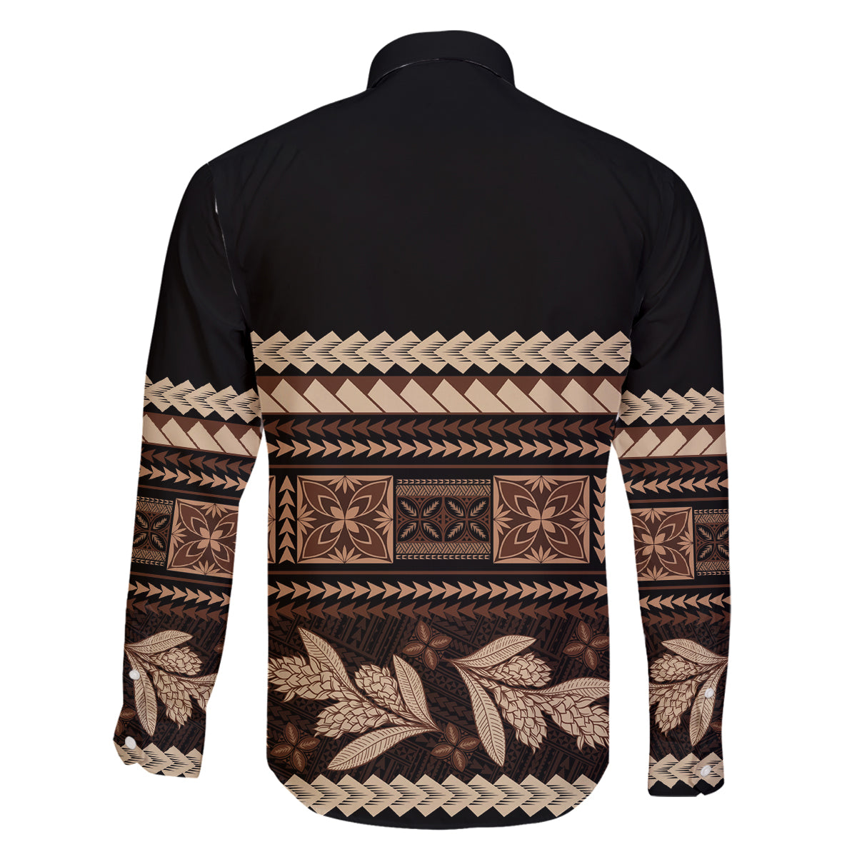 Black Samoa Siapo Teuila Flowers Family Matching Off The Shoulder Long Sleeve Dress and Hawaiian Shirt