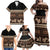 Black Samoa Siapo Teuila Flowers Family Matching Off Shoulder Maxi Dress and Hawaiian Shirt