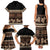 Black Samoa Siapo Teuila Flowers Family Matching Tank Maxi Dress and Hawaiian Shirt