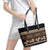 Black Samoa Siapo Teuila Flowers Leather Tote Bag