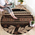 Black Samoa Siapo Teuila Flowers Round Carpet