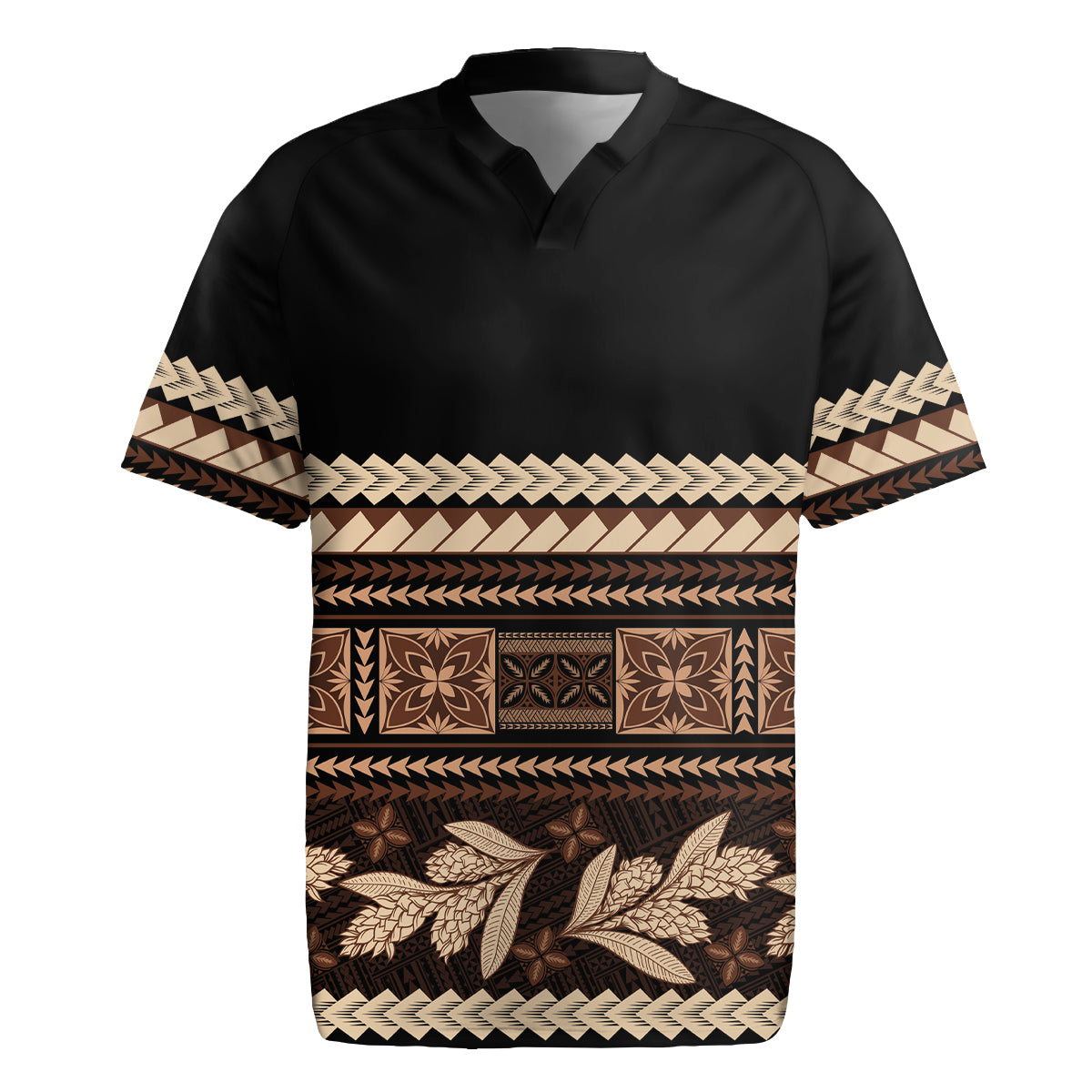 Black Samoa Siapo Teuila Flowers Rugby Jersey