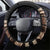 Black Samoa Siapo Teuila Flowers Steering Wheel Cover