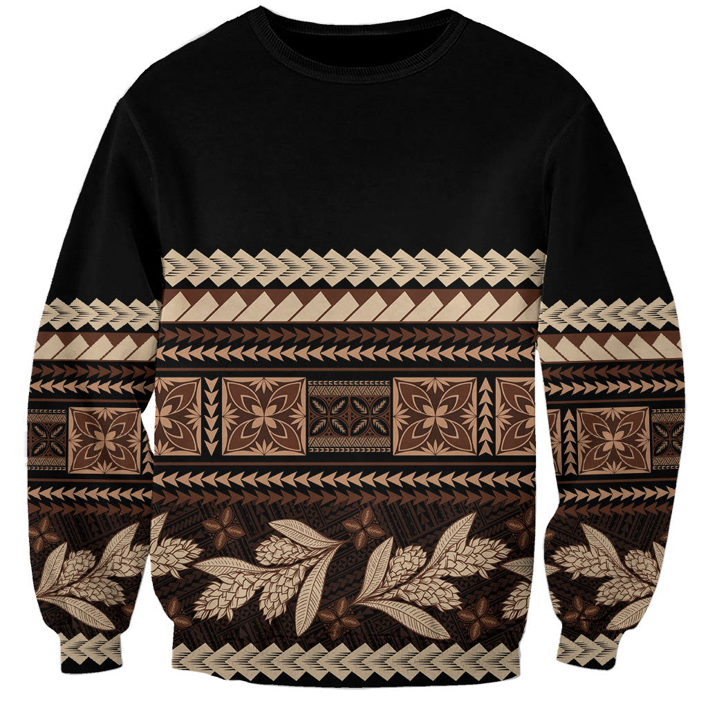 Black Samoa Siapo Teuila Flowers Sweatshirt