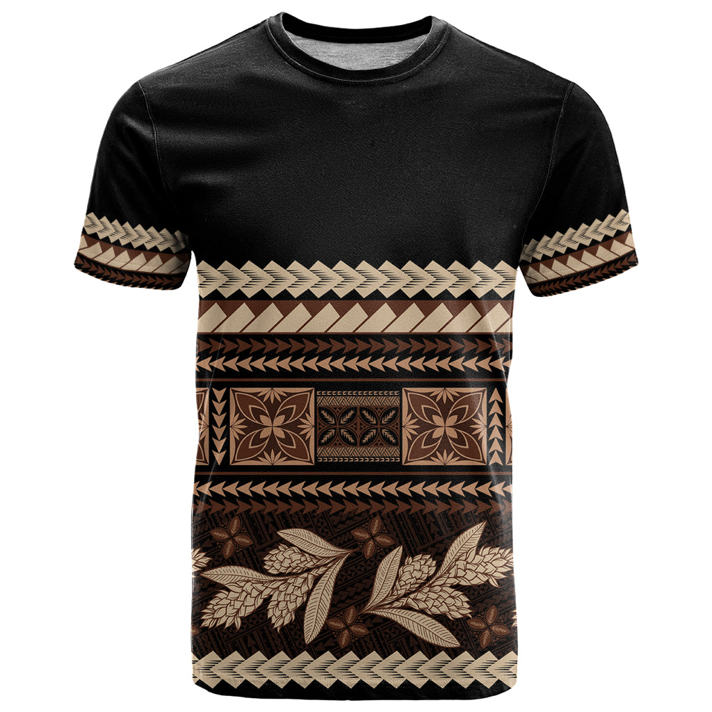 Black Samoa Siapo Teuila Flowers T Shirt