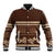 Brown Samoa Siapo Teuila Flowers Baseball Jacket