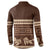 Brown Samoa Siapo Teuila Flowers Button Sweatshirt