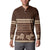 Brown Samoa Siapo Teuila Flowers Button Sweatshirt