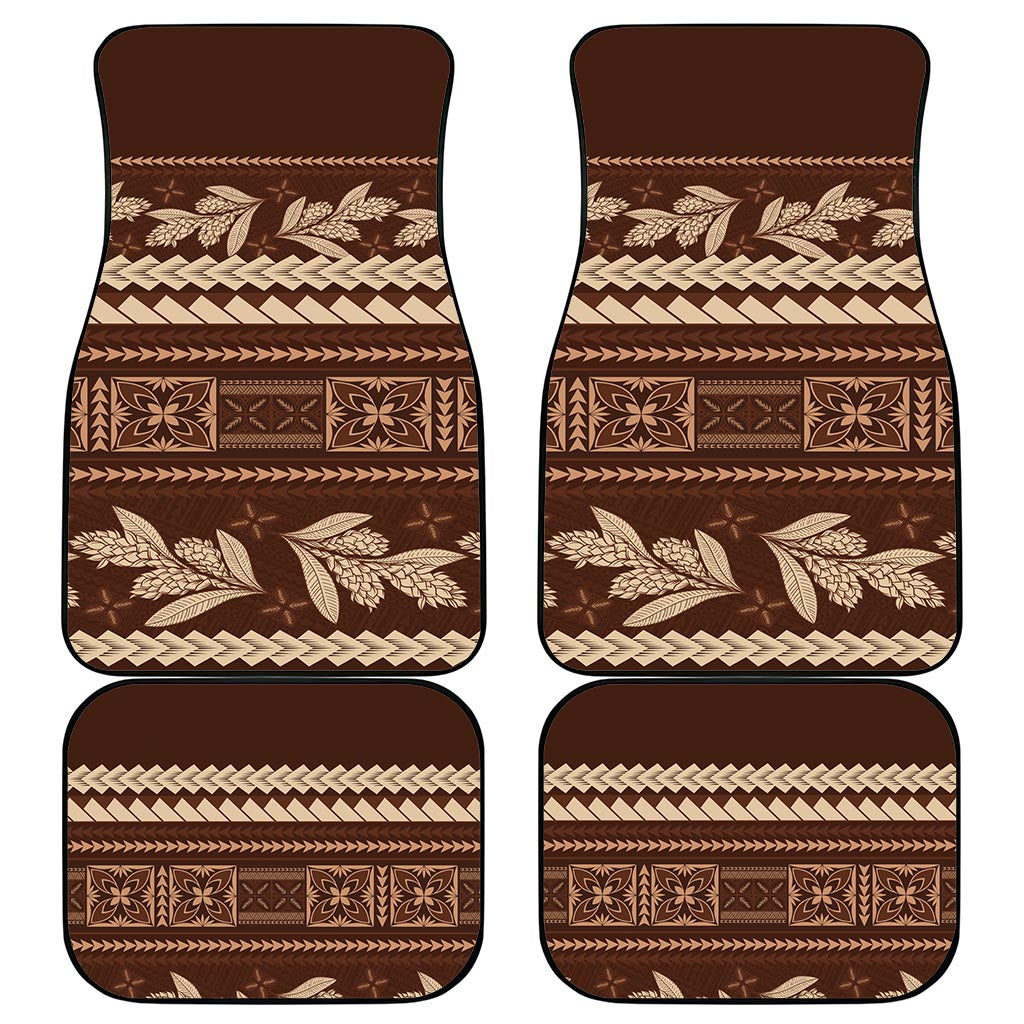 Brown Samoa Siapo Teuila Flowers Car Mats
