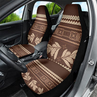 Brown Samoa Siapo Teuila Flowers Car Seat Cover