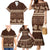 Brown Samoa Siapo Teuila Flowers Family Matching Mermaid Dress and Hawaiian Shirt